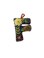 Andes Gifts Embroidered Letter F Ornament/Keychain
