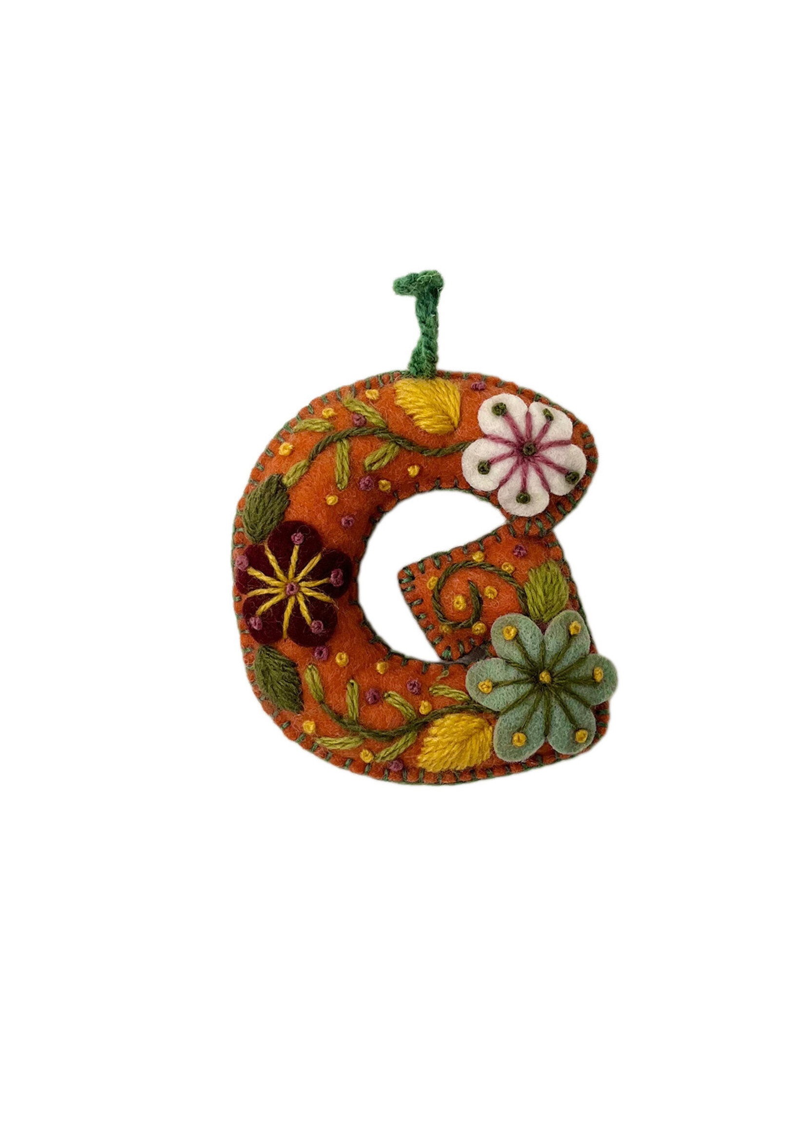 Andes Gifts Embroidered Letter G Ornament/Keychain