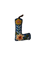 Andes Gifts Embroidered Letter L Ornament/Keychain