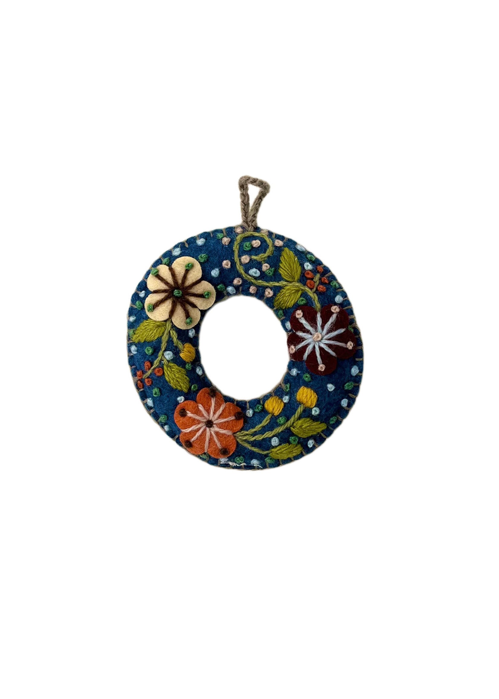 Andes Gifts Embroidered Letter O Ornament/Keychain