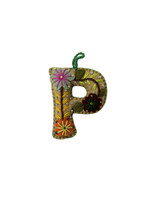Andes Gifts Embroidered Letter P Ornament/Keychain