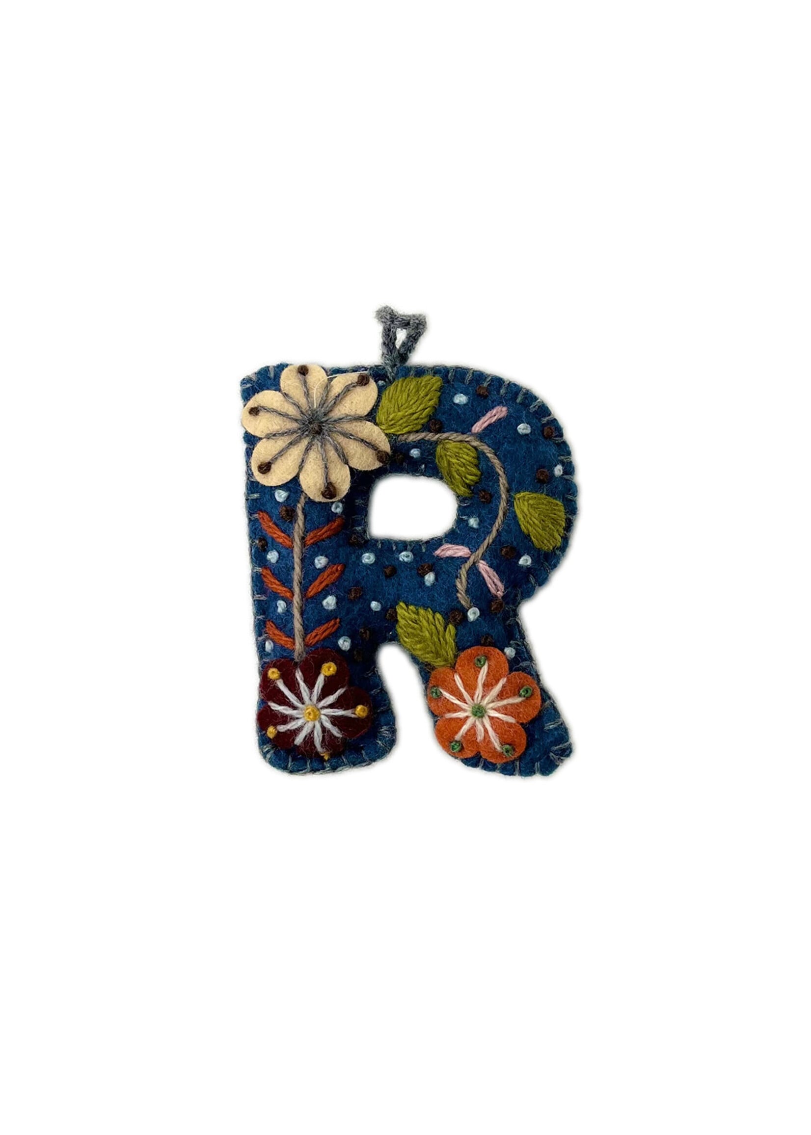 Andes Gifts Embroidered Letter R Ornament/Keychain