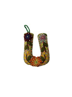 Andes Gifts Embroidered Letter U Ornament/Keychain