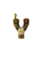 Andes Gifts Embroidered Letter Y Ornament/Keychain