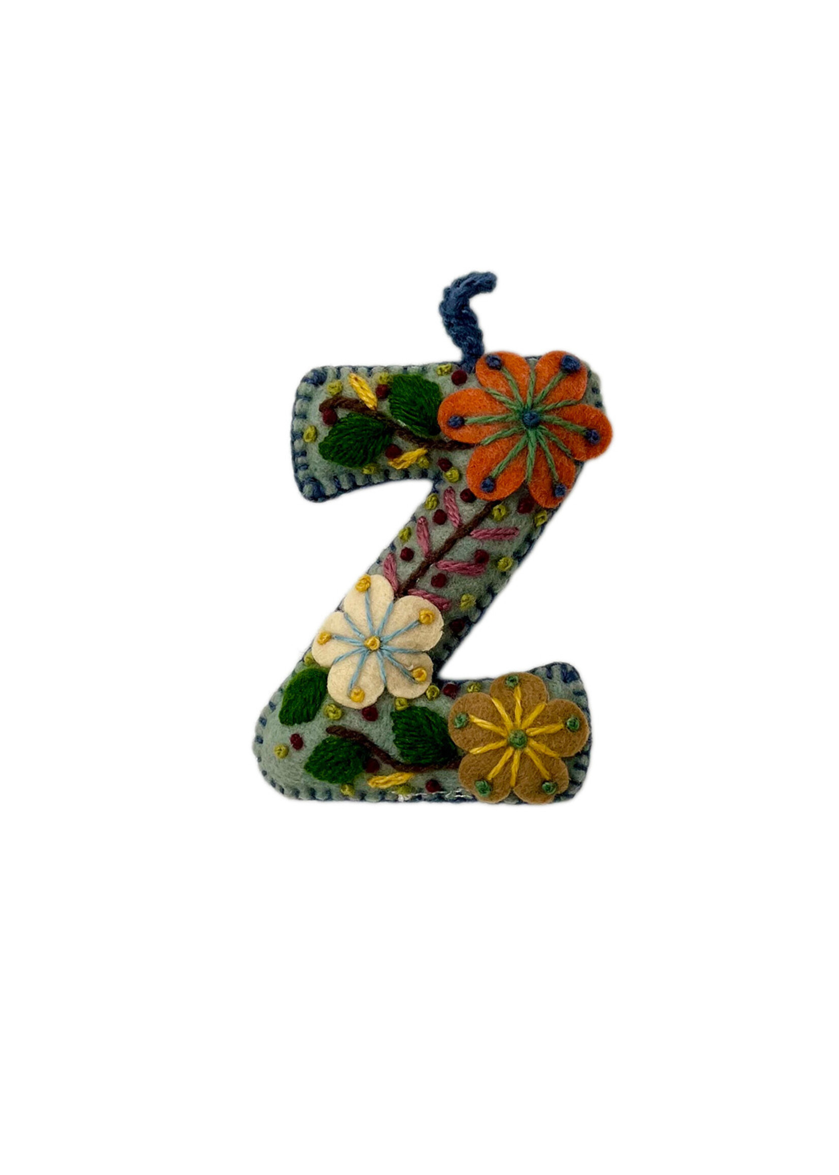Andes Gifts Embroidered Letter Z Ornament/Keychain