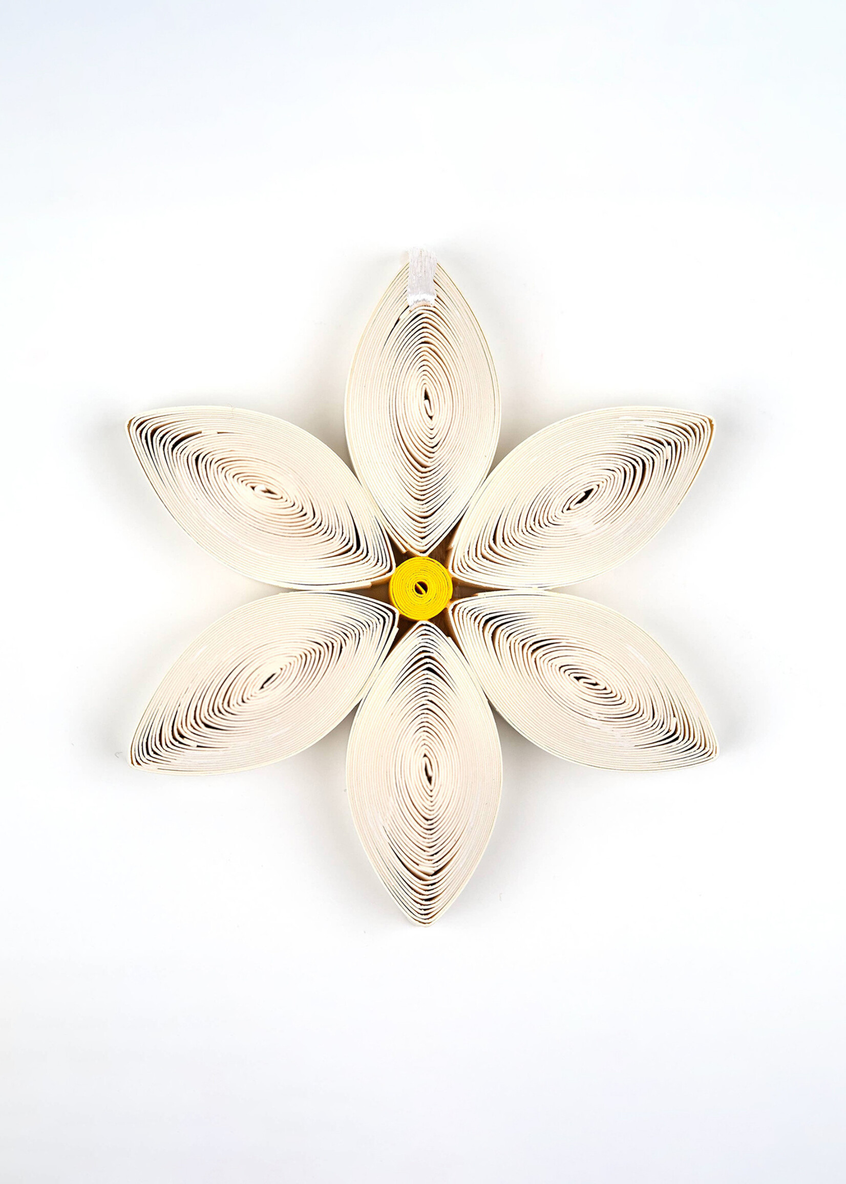 Quilling Cards Quilled White Poinsettia Ornament