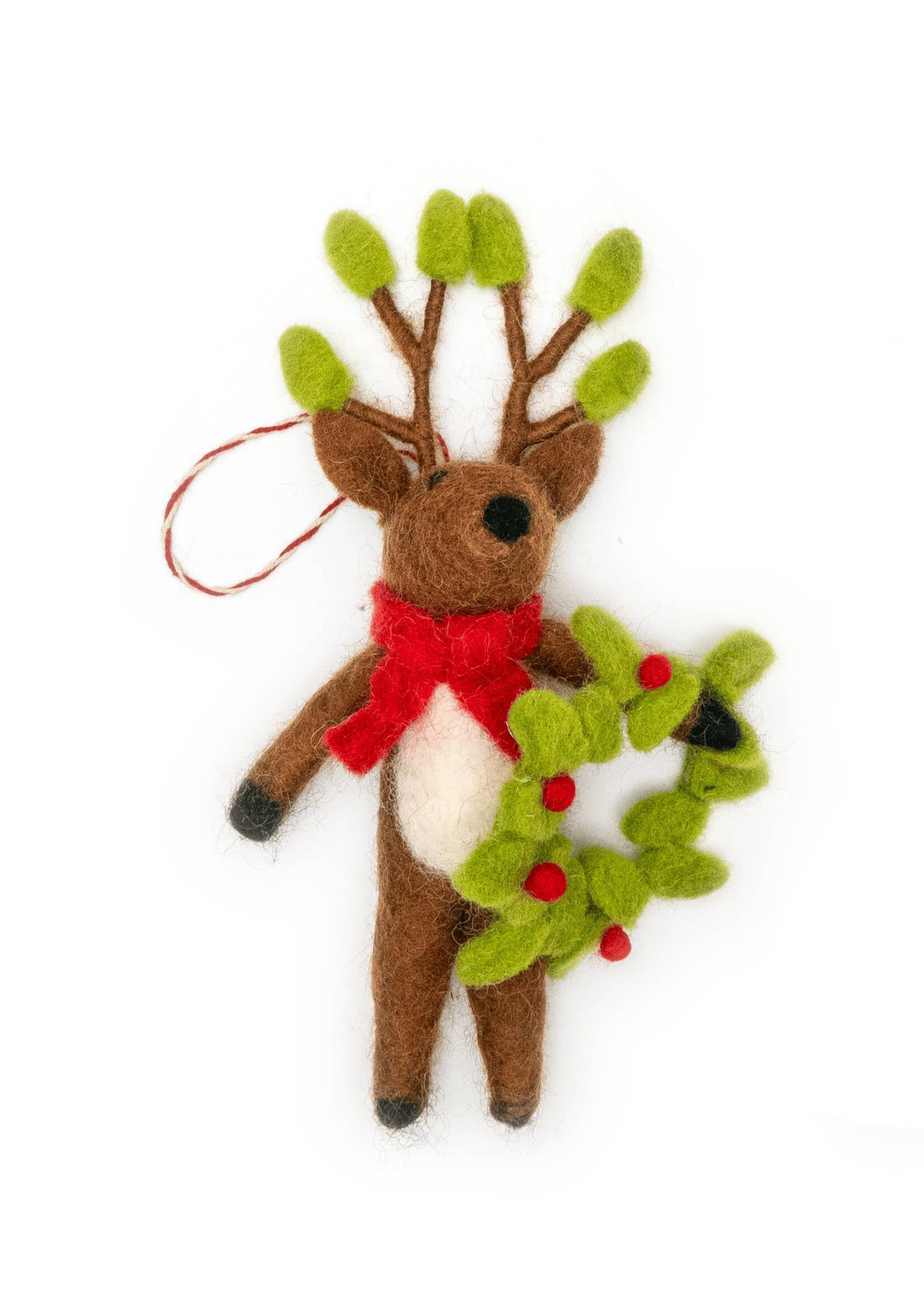 Friendsheep Felt Andy Wreath Deer Ornament