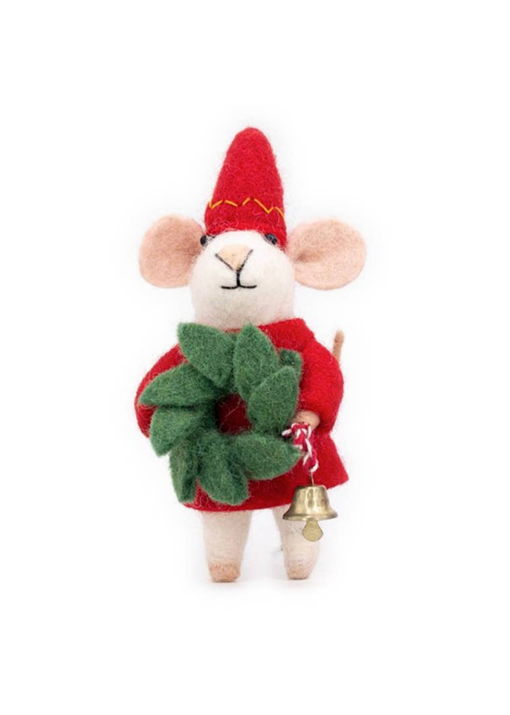 Friendsheep Felt Jingle Elf Mouse Ornament