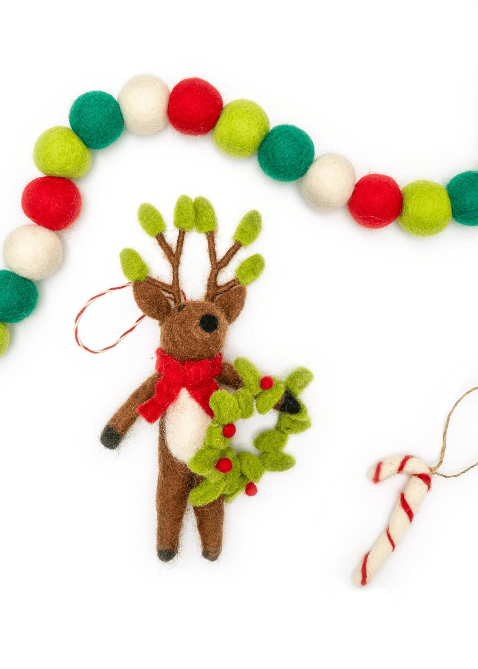 Friendsheep Felt Andy Wreath Deer Ornament