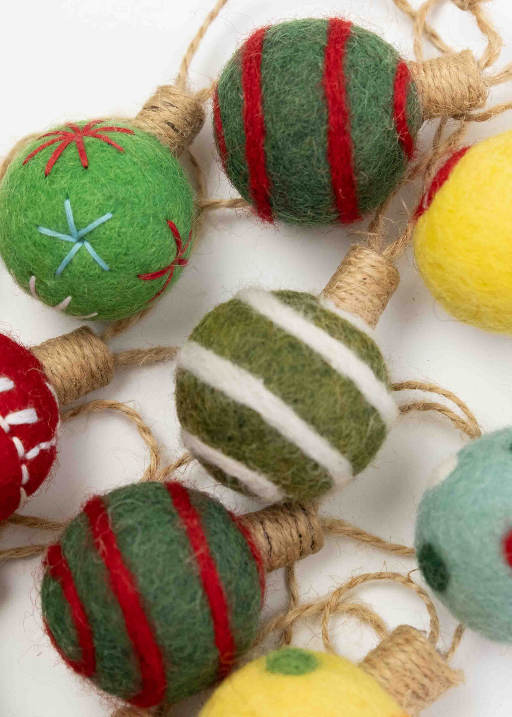 The Winding Road Felt Christmas Ball Garland