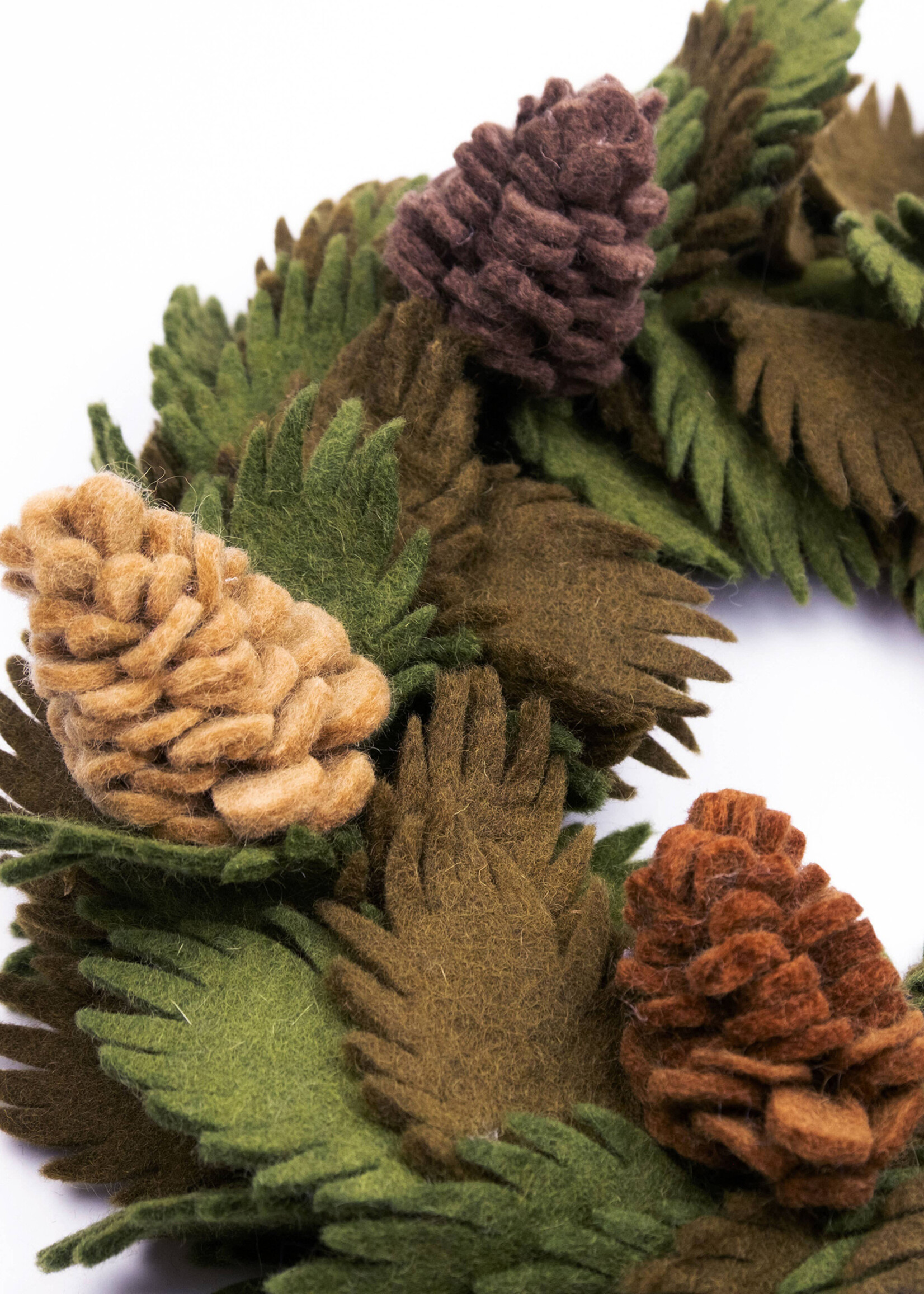 The Winding Road Pinecone Felt Wreath