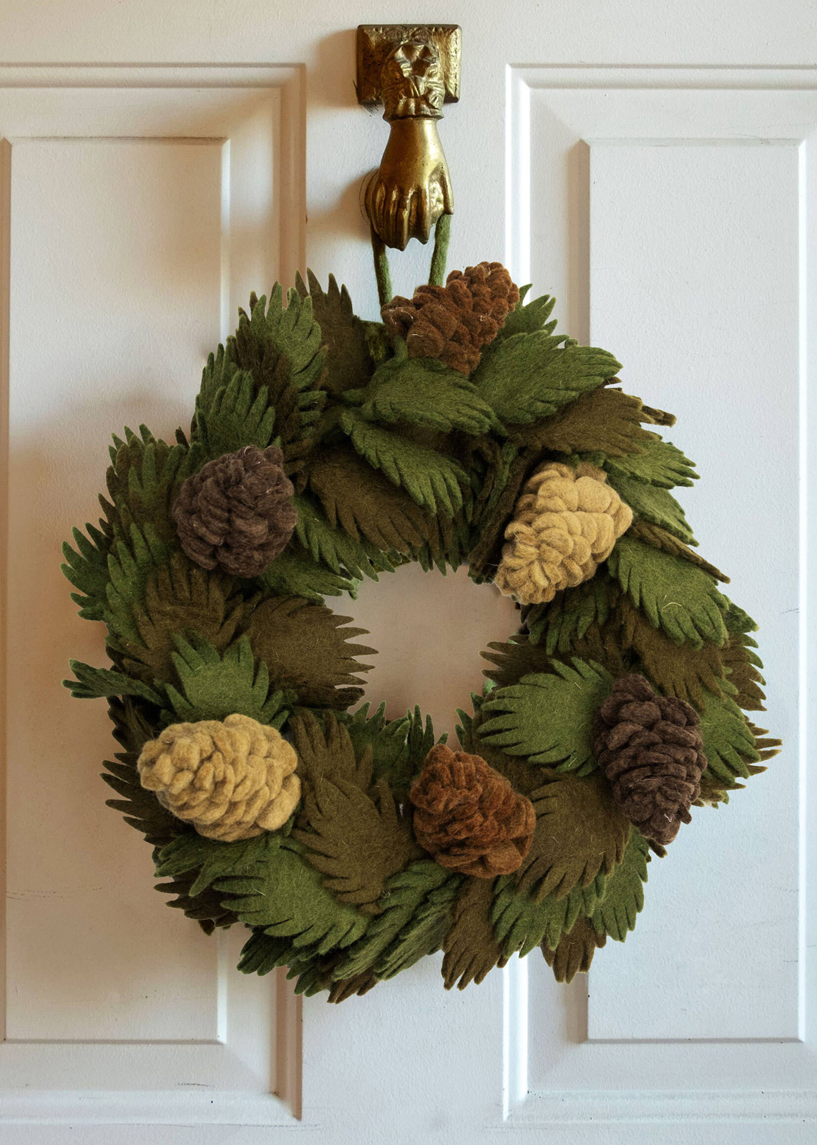 The Winding Road Pinecone Felt Wreath