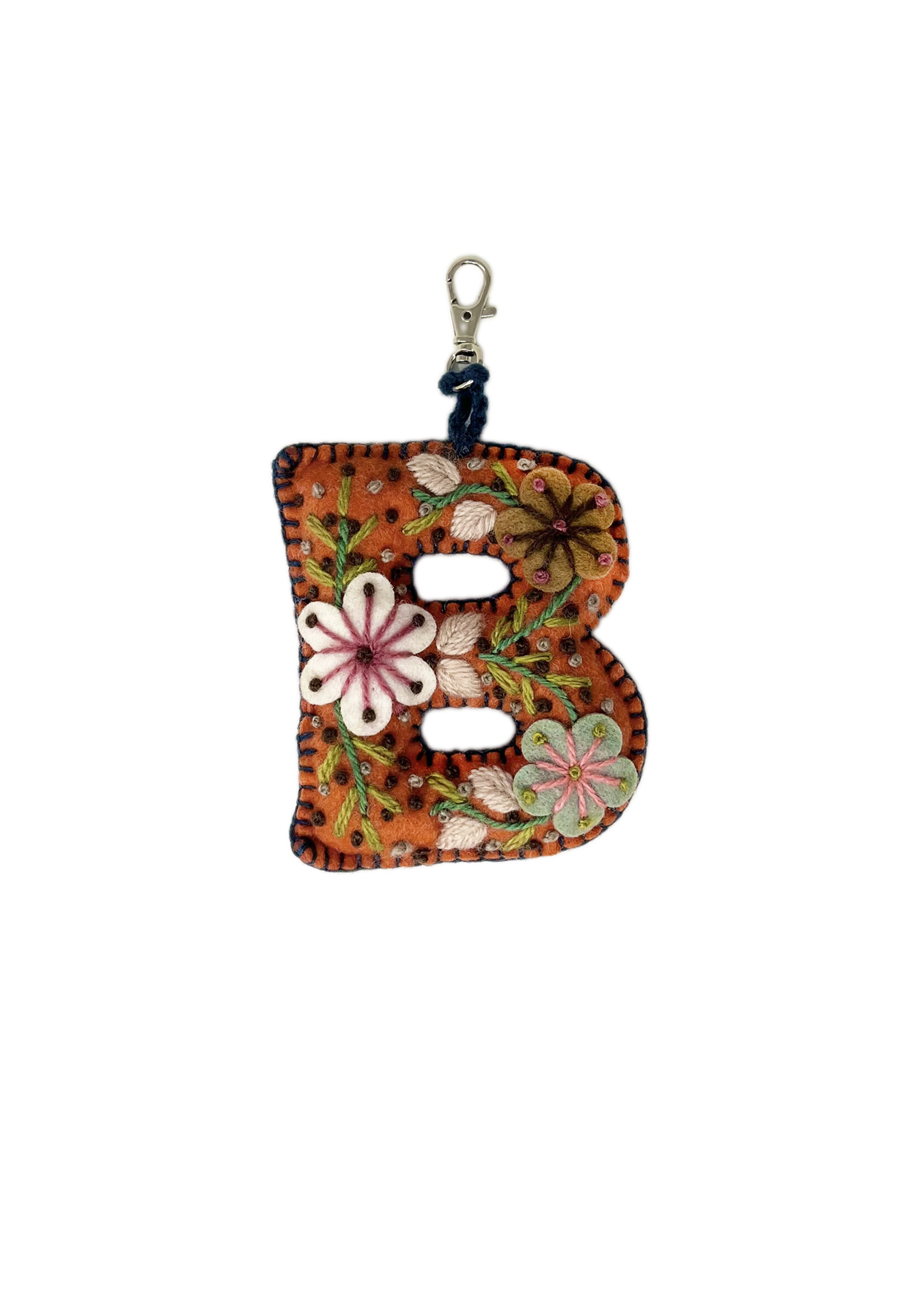Andes Gifts Embroidered Letter B Ornament/Keychain