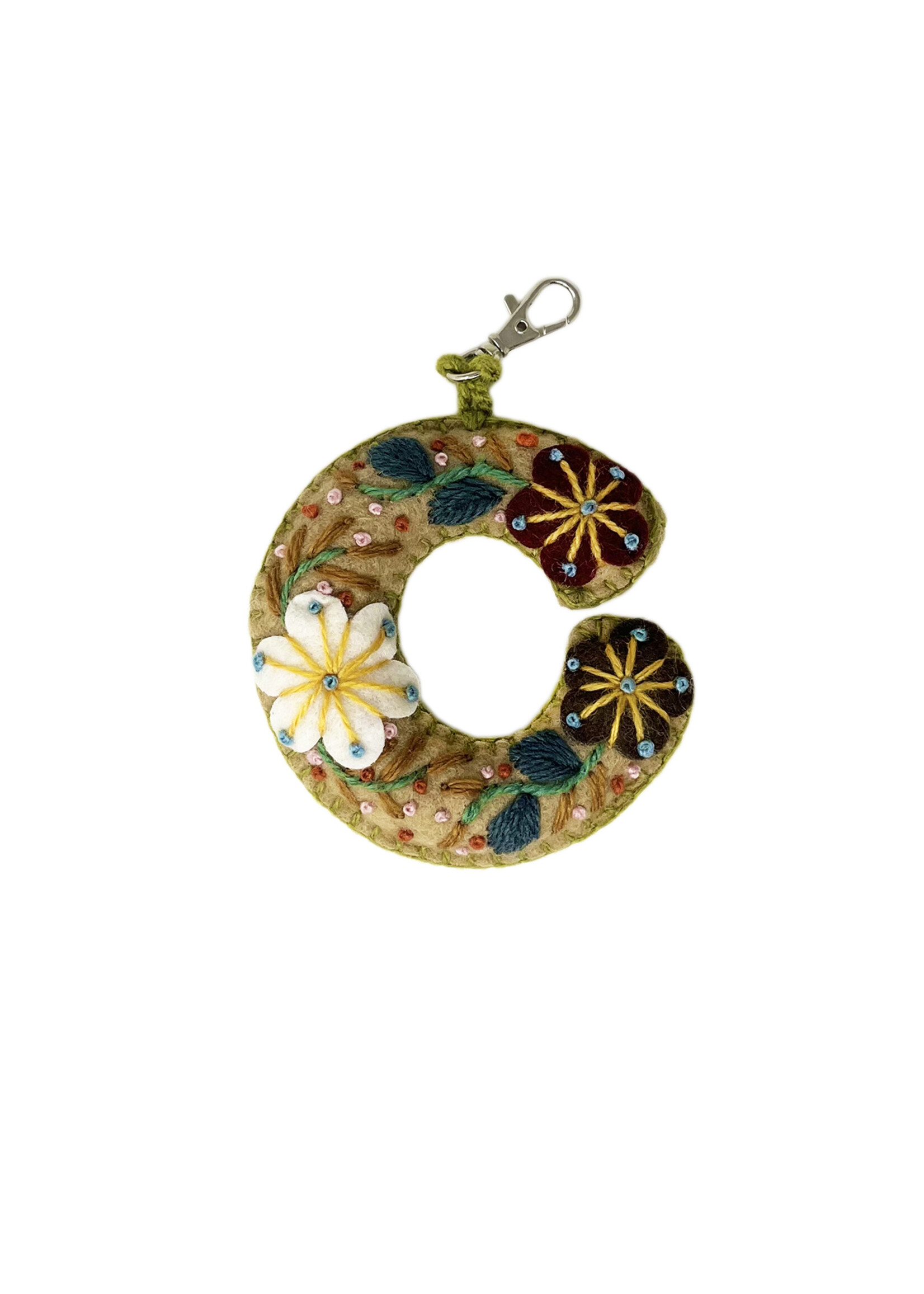 Andes Gifts Embroidered Letter C Ornament/Keychain