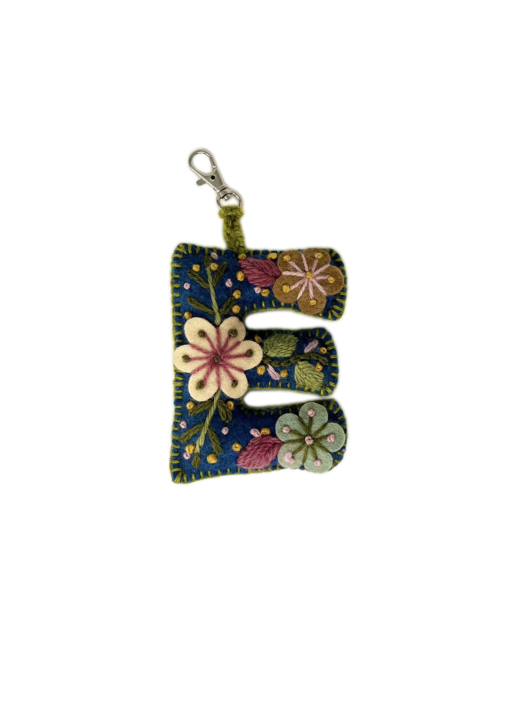 Andes Gifts Embroidered Letter E Ornament/Keychain
