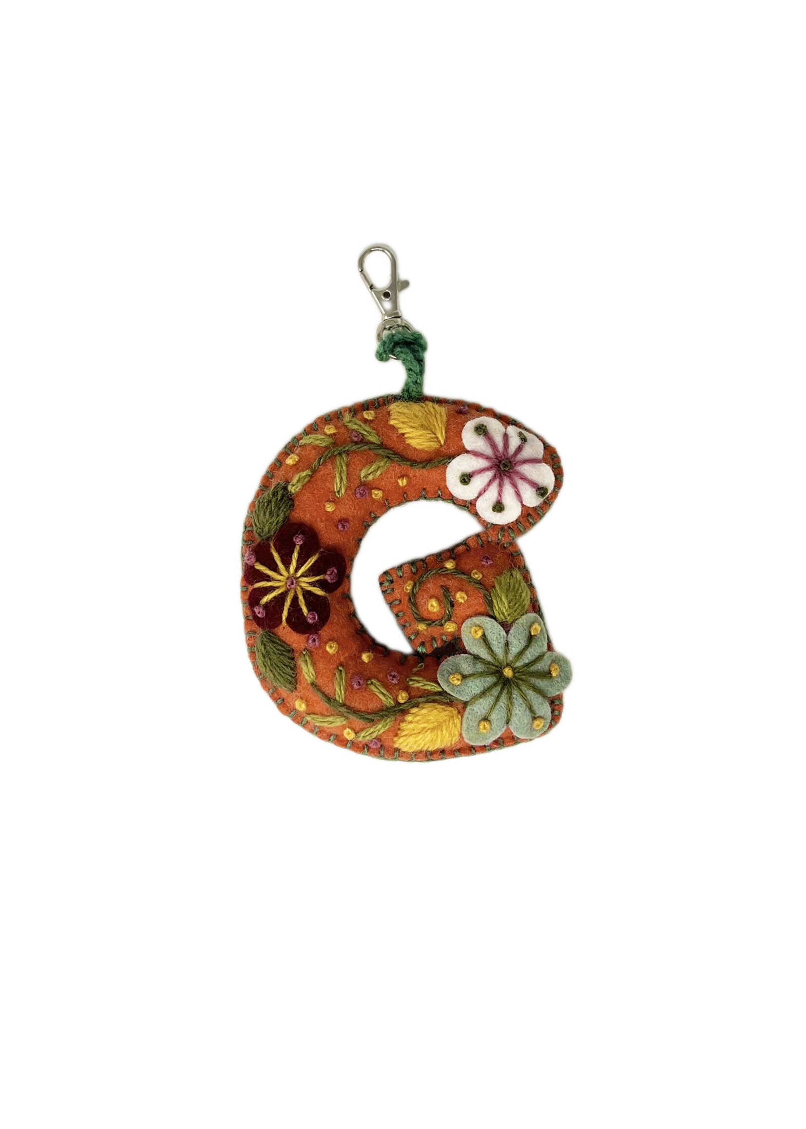 Andes Gifts Embroidered Letter G Ornament/Keychain