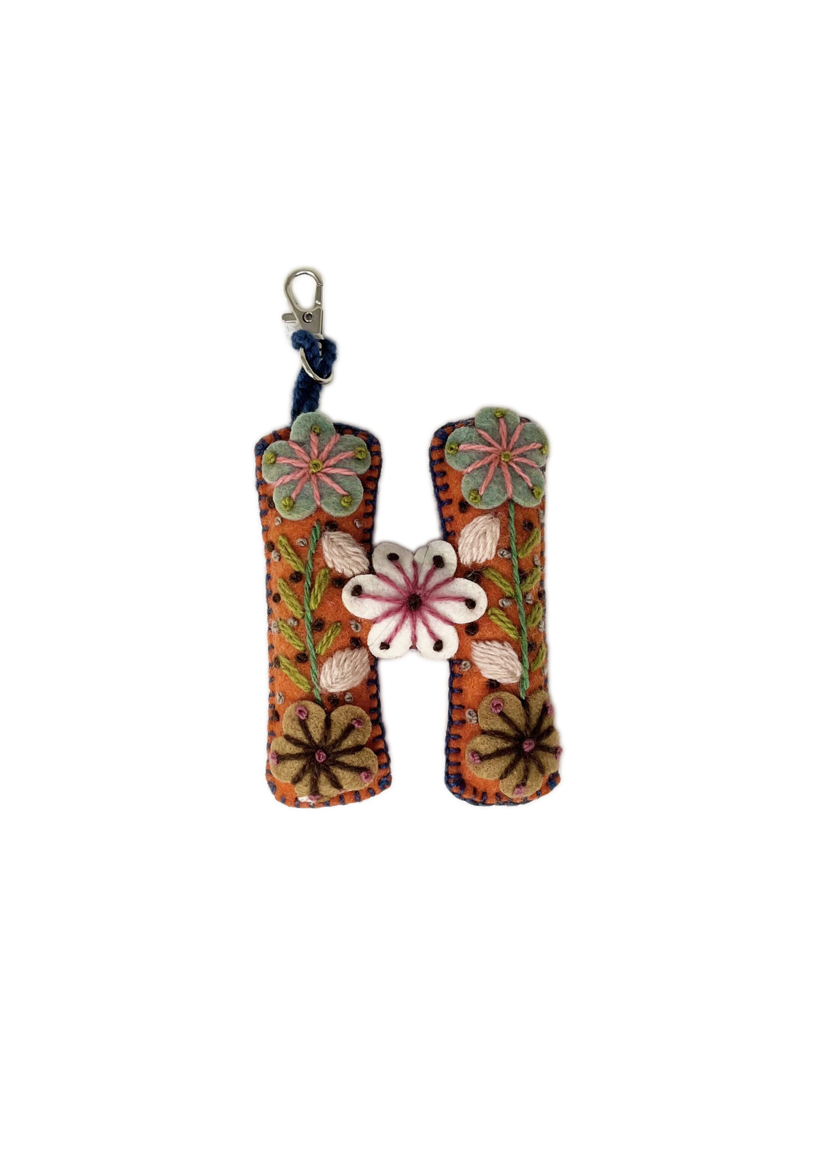 Andes Gifts Embroidered Letter H Ornament/Keychain