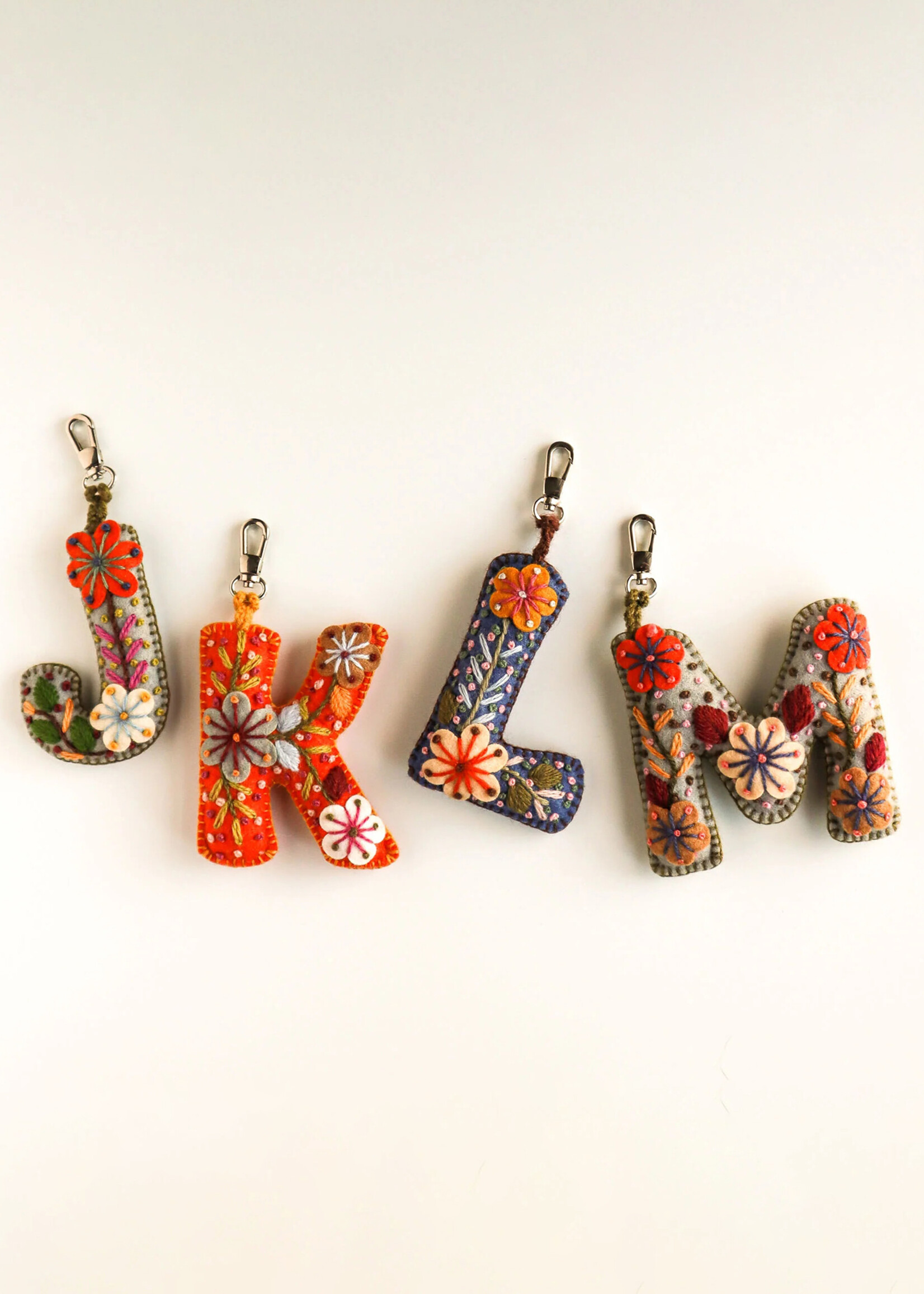Andes Gifts Embroidered Letter K Ornament/Keychain