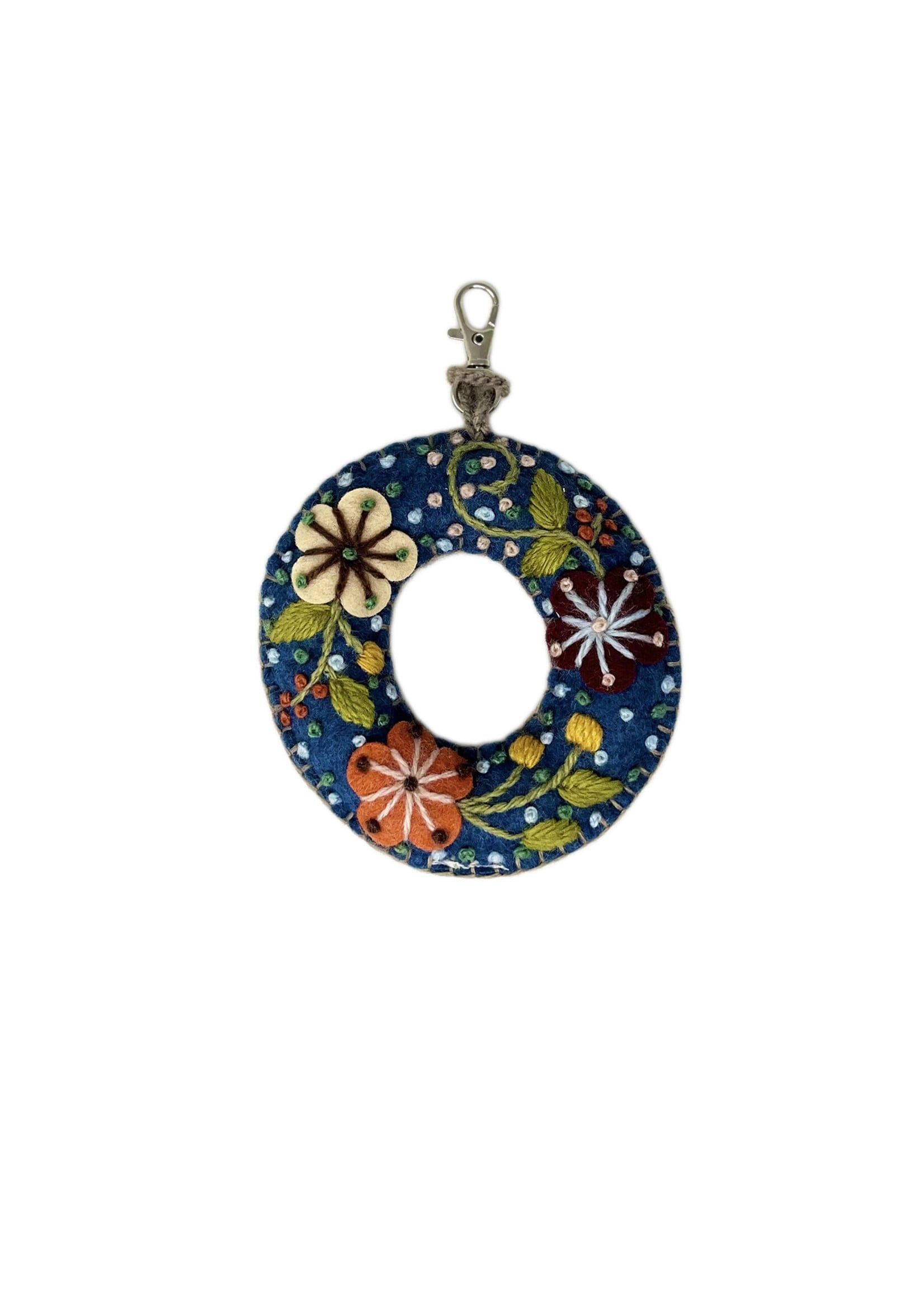 Andes Gifts Embroidered Letter O Ornament/Keychain