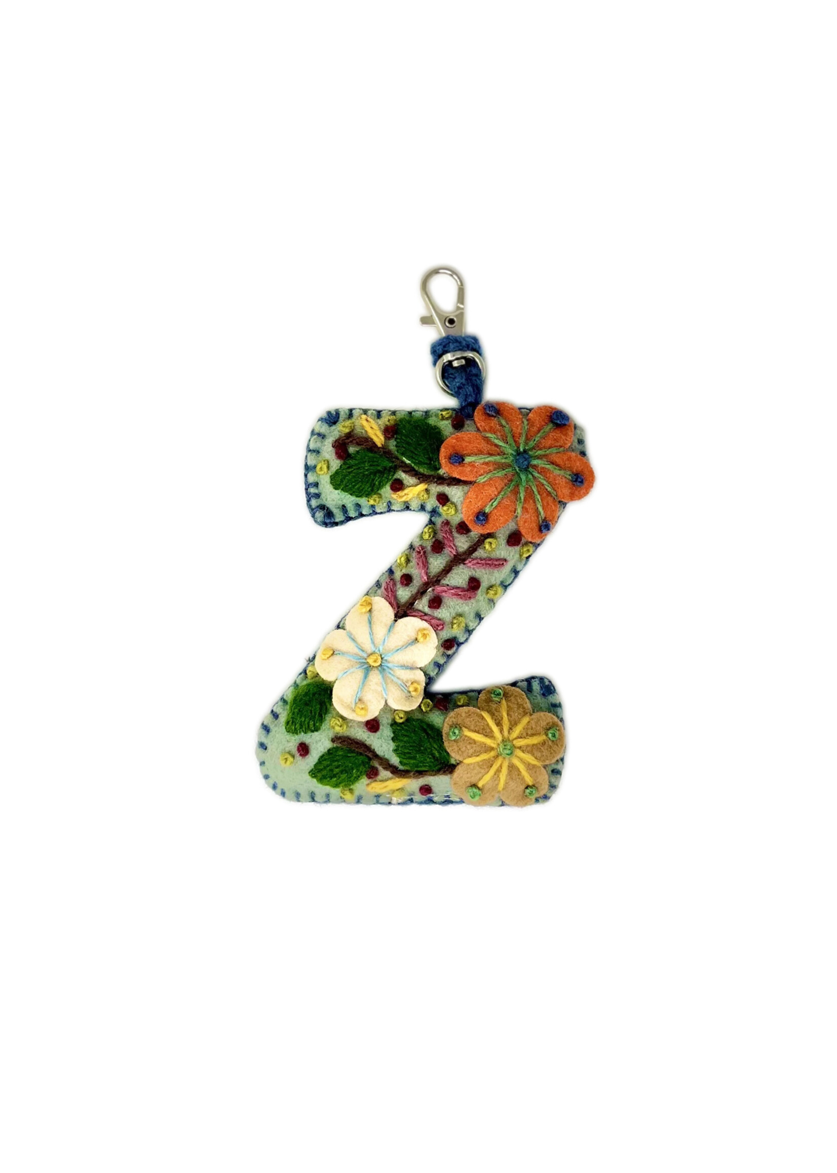 Andes Gifts Embroidered Letter Z Ornament/Keychain