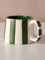 Ten Thousand Villages Kahda Striped Green Mug