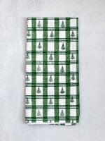 Mended Green Plaid Tree Tea Towel