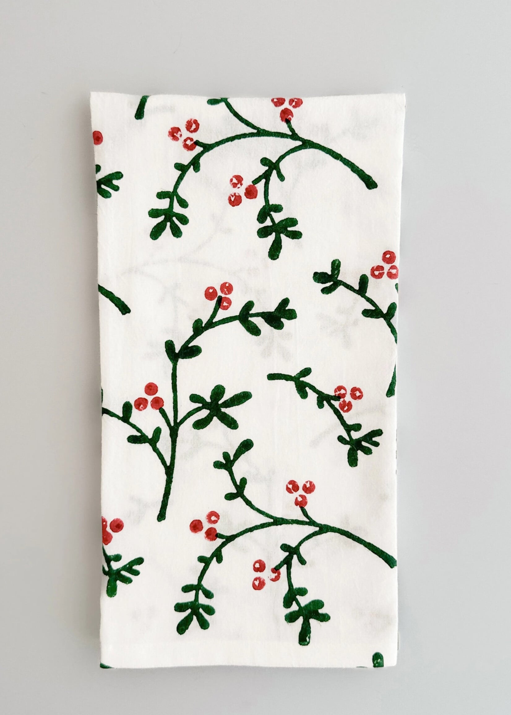 Mended Red Winterberry Tea Towel