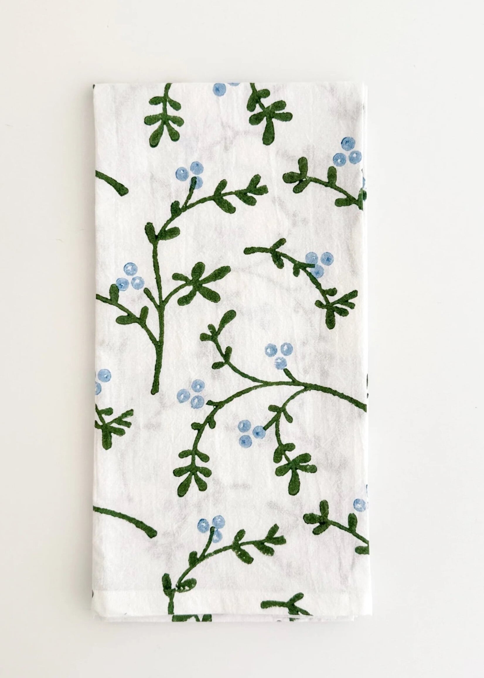 Mended Blue Winterberry Tea Towel