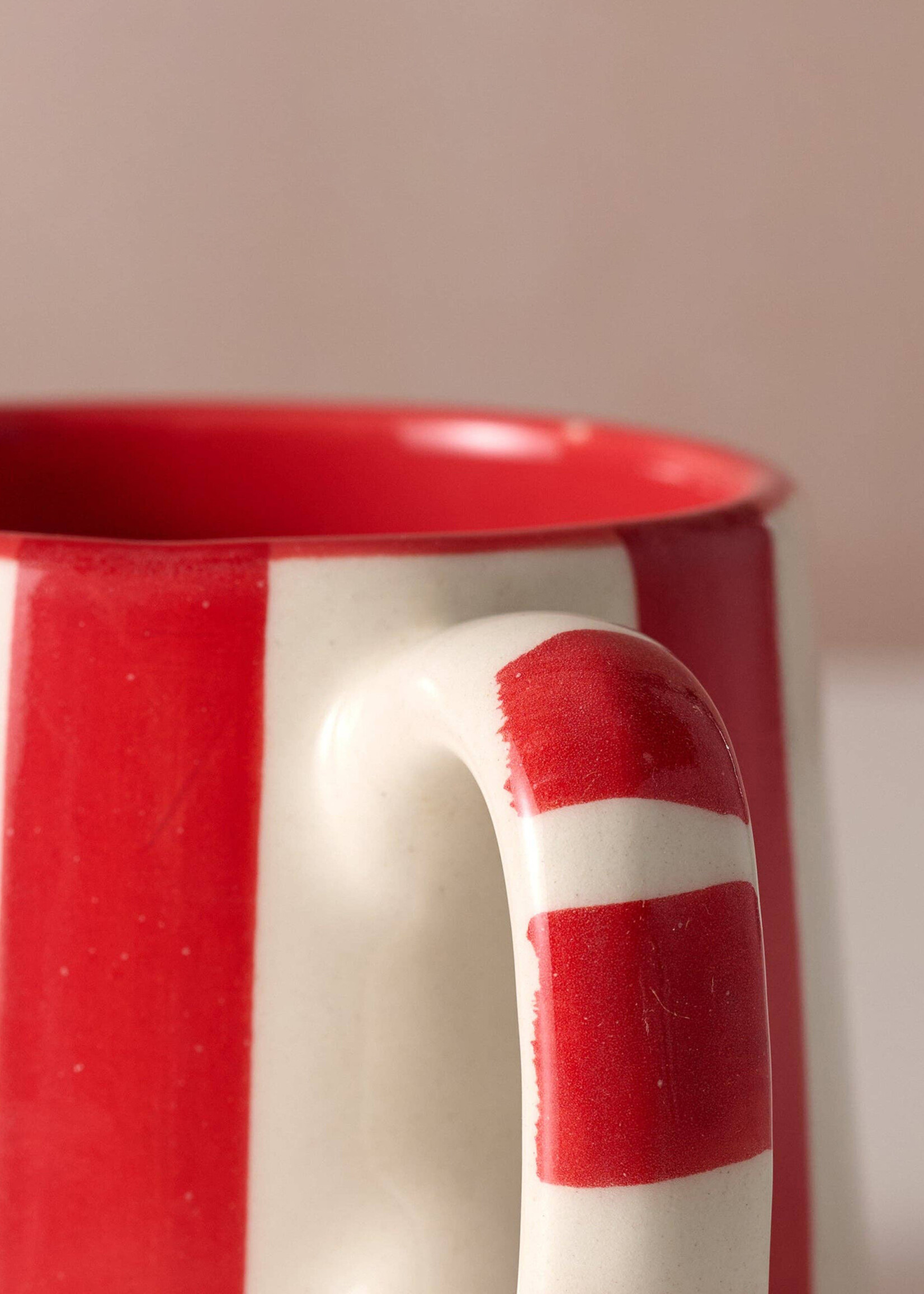 Ten Thousand Villages Kahda Striped Red Mug