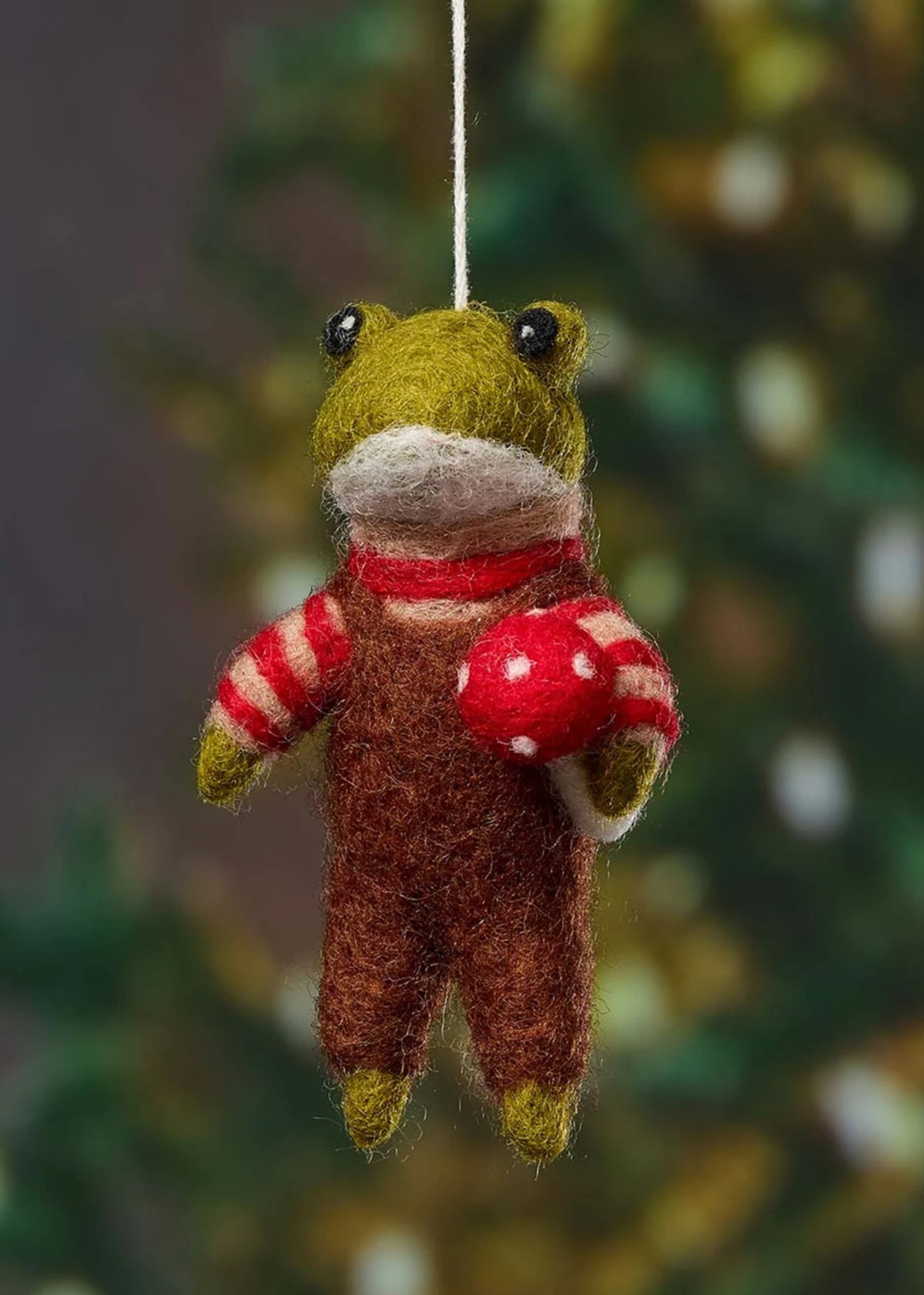 SERRV Foraging Frog with Mushroom Ornament