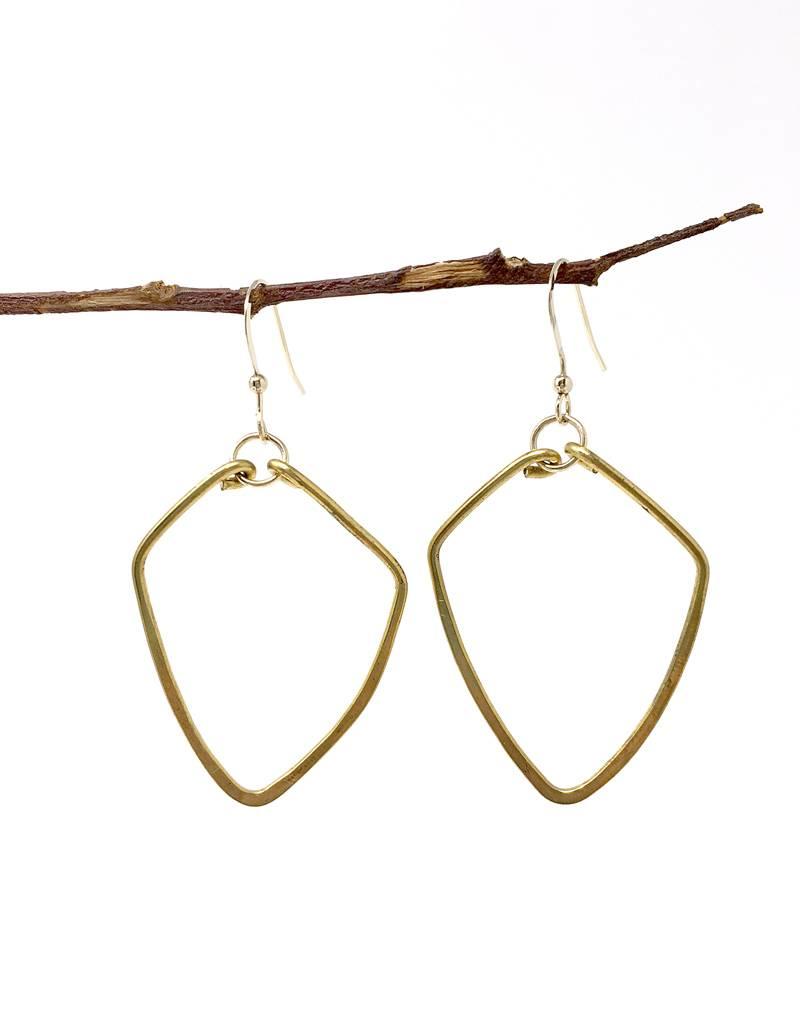 Hammered Br Diamond Earrings Handmade Humankind Fair Trade Forai Hammered Br Diamond Earrings