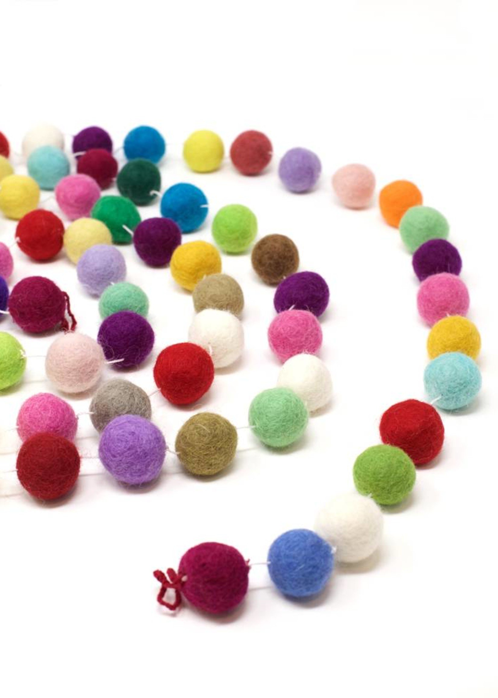 Inozin Felt Pom Pom Balls - Decorative Felting Kit for DIY Arts & Crafts Projects - Pure Woolen Beads for Garlands & Ornaments - Made in Nepal, New