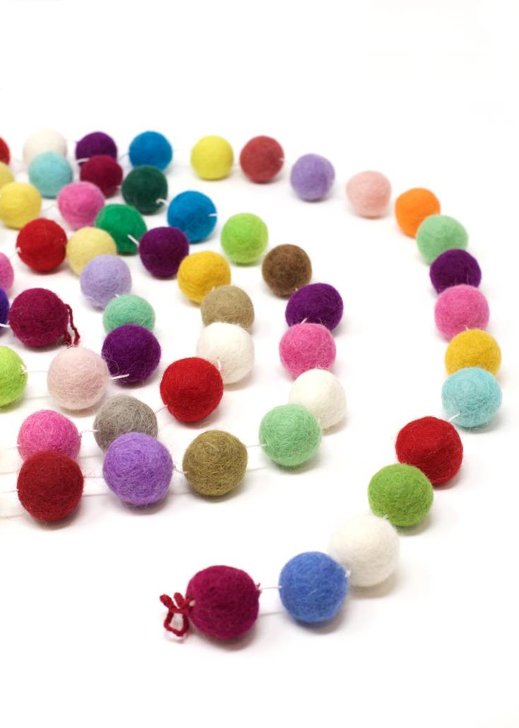 Ganesh Himal Colorful Felt Ball Garland