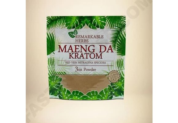 Remarkable Herbs - Kratom Powder Red Vein Maeng Da 3oz