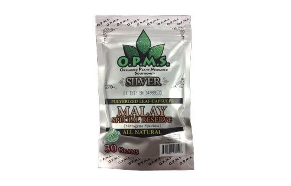OPMS - Kratom Capsules Silver Malay 30g (60 caps)