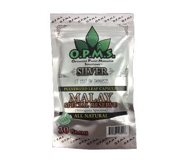 OPMS - Kratom Capsules Silver Malay 30g (60 caps)