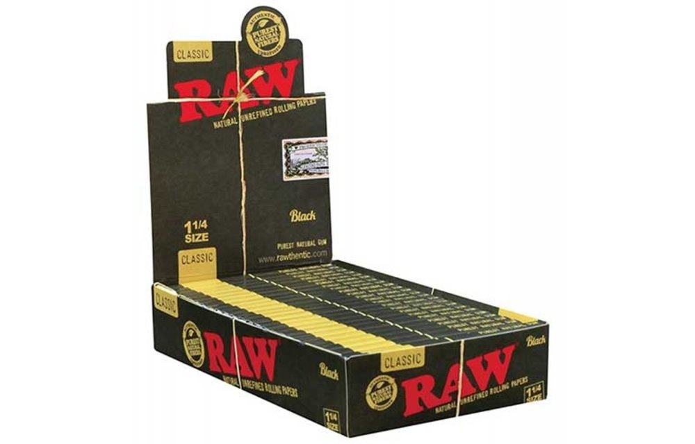 Raw - Rolling Papers Black 1.25