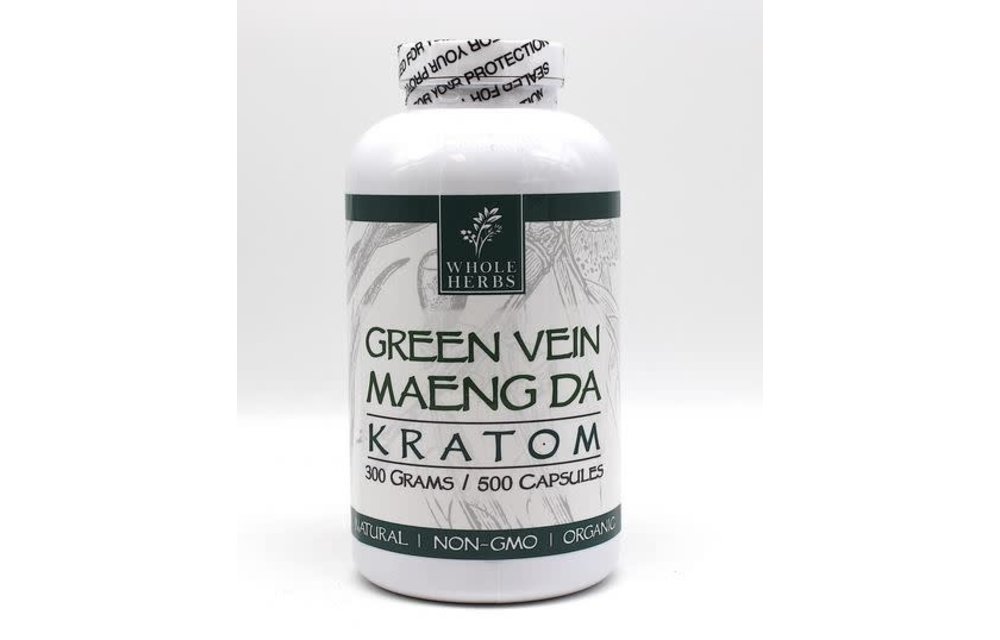 Whole Herbs - Kratom Capsule Green Vein Maeng Da 500ct