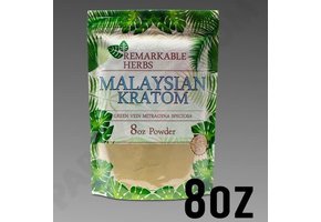 Remarkable Herbs - Kratom Powder Green Vein Malay 8oz