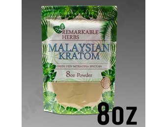 Remarkable Herbs - Kratom Powder Green Vein Malay 8oz