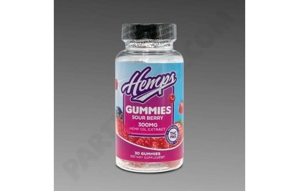 Hemps - CBD Edible Gummies Sour Berry 300mg 30ct