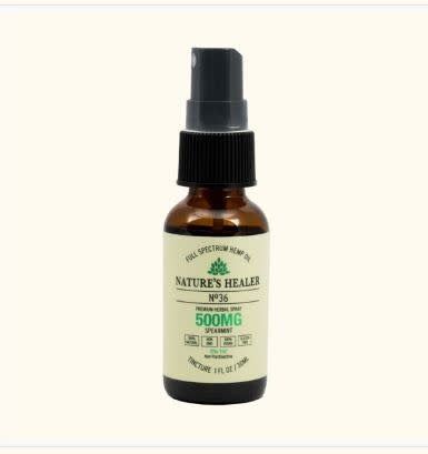 Nature's Healer - CBD Tincture Oral Spray 500mg 30ml No 36 Spearmint