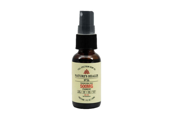 Nature's Healer - CBD Tincture Oral Spray 500mg 30ml No 36 Strawberry
