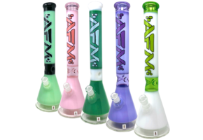 AFM Glass - Water Pipe Beaker Double Color 18"