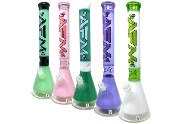 AFM Glass - Water Pipe Beaker Double Color 18"