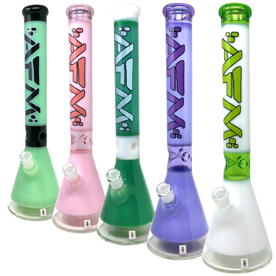 AFM Glass - Water Pipe Beaker Double Color 18"