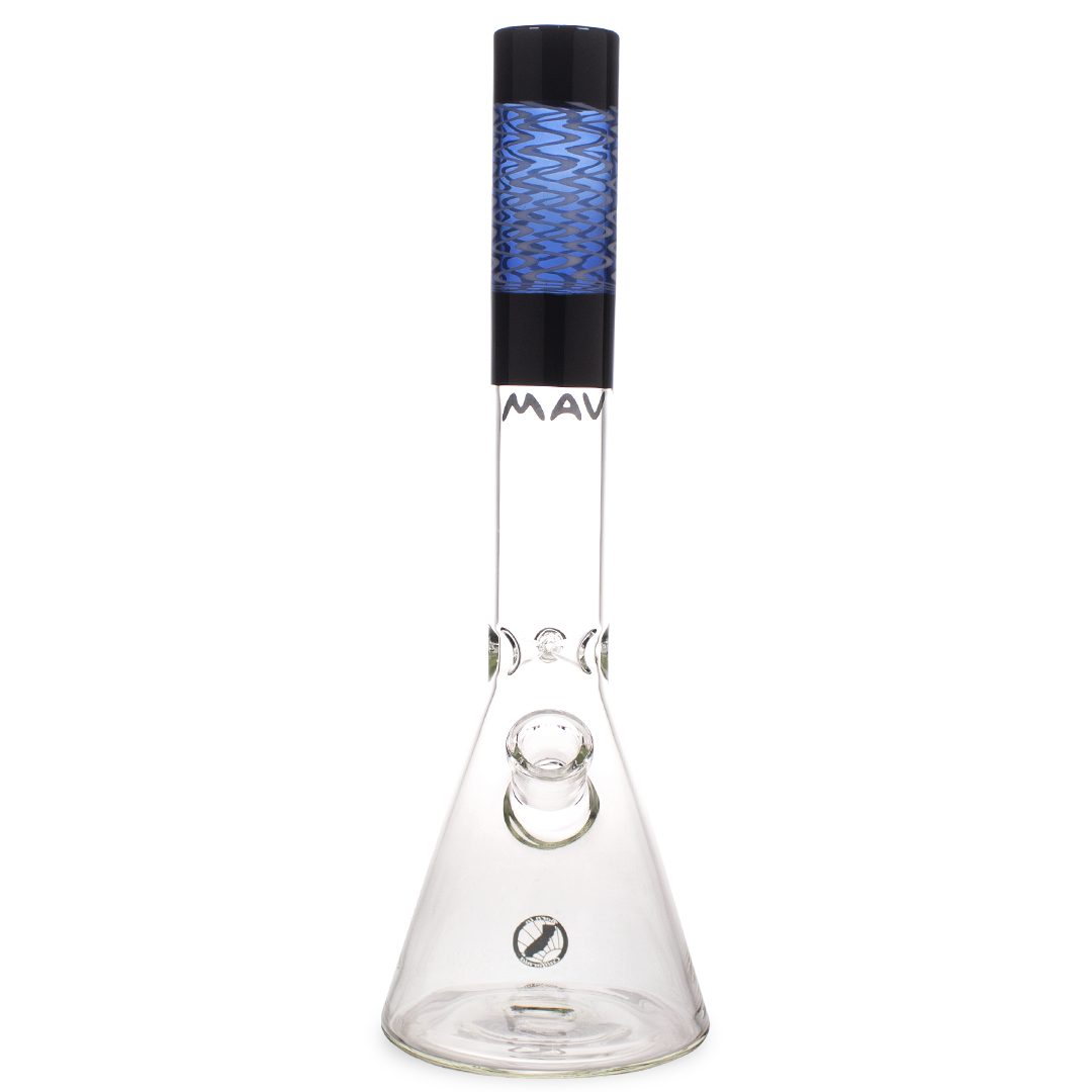 Mav Glass - Water Pipe Beaker Wig Wag  14"