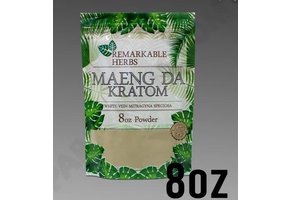 Remarkable Herbs - Kratom Powder White Vein Maeng Da 8oz