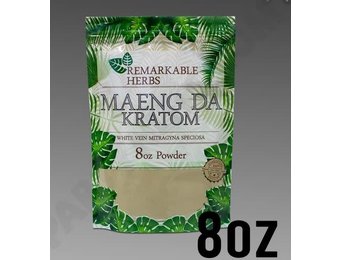 Remarkable Herbs - Kratom Powder White Vein Maeng Da 8oz