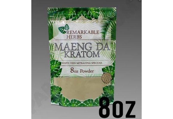 Remarkable Herbs - Kratom Powder White Vein Maeng Da 8oz